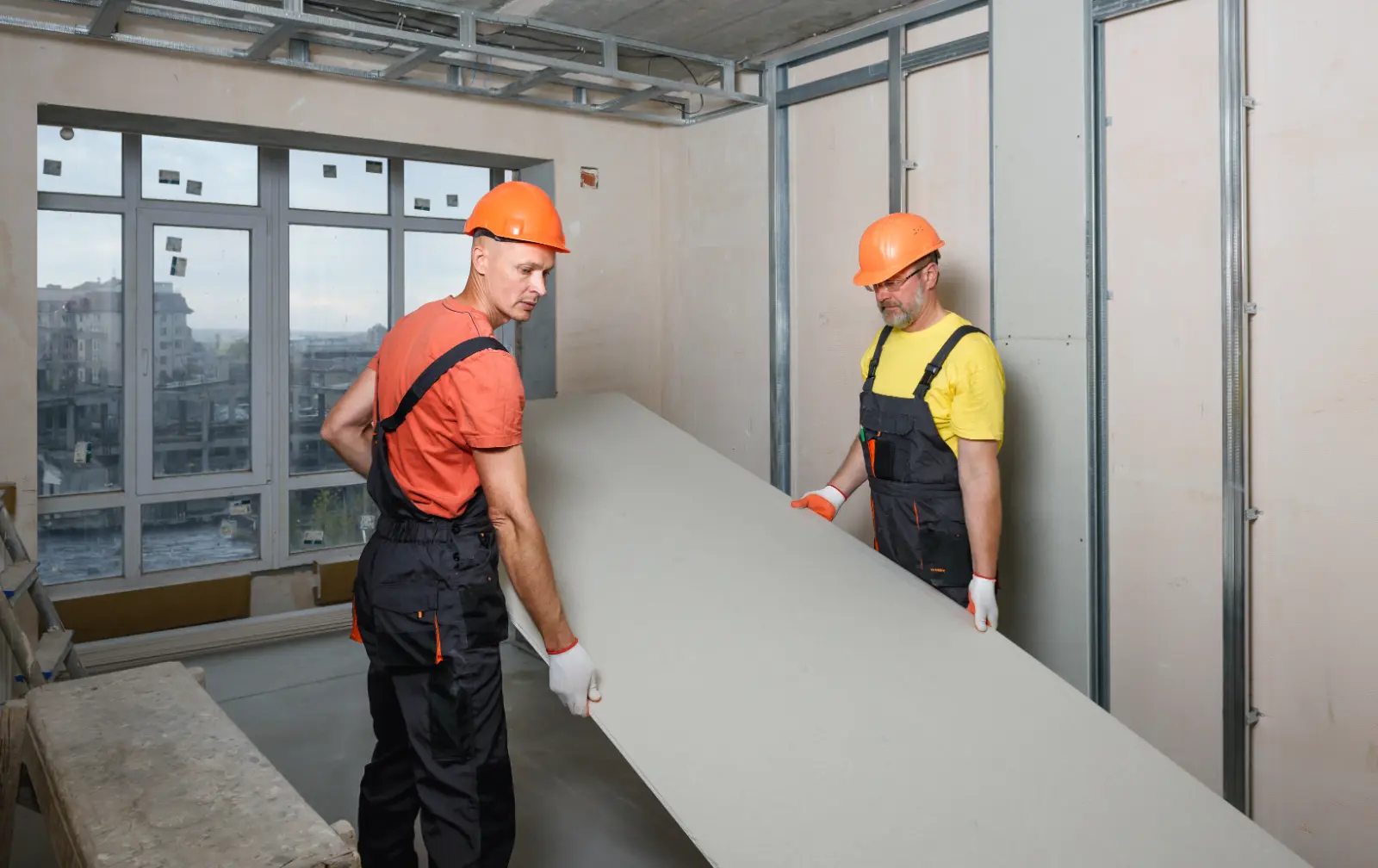 Top Ceiling Drywall. Drywall installation on the wall